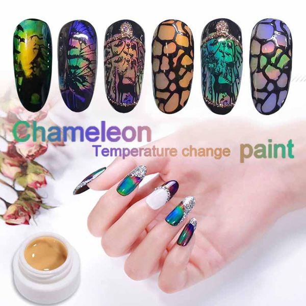 

nail gel 1g thermochromic liquid crystal soak off nails polish temperature color change mood ring pigment paint decals, Red;pink