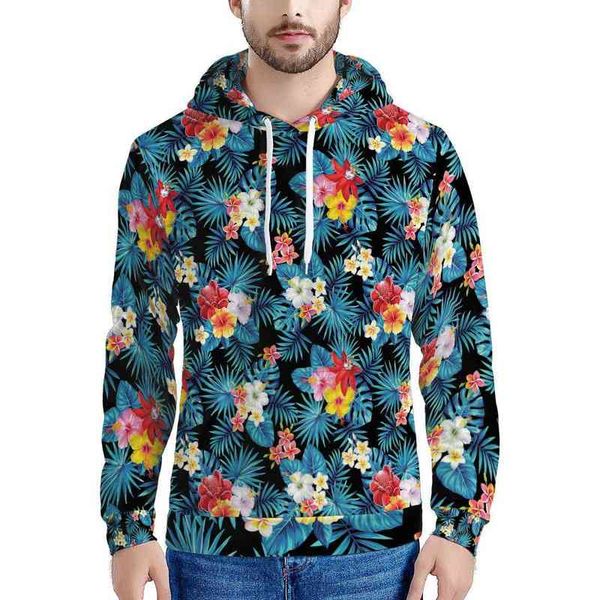 

men's hoodies sweatshirts floral watermelon round neck hooded men's sweater printed camouflage 3d digital trend, Black