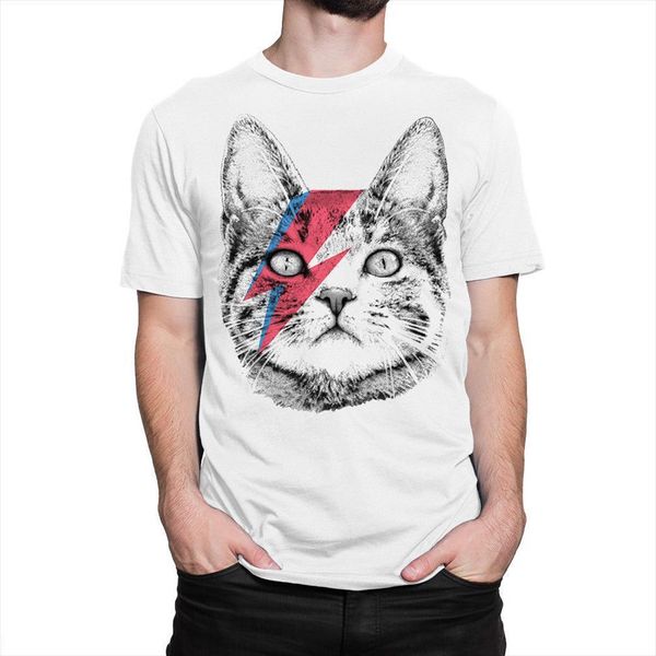 

stardust cat shirt, david mens t shirt bowie womens tee, all sizes brand sales cotton short sleeve military shirts, White;black