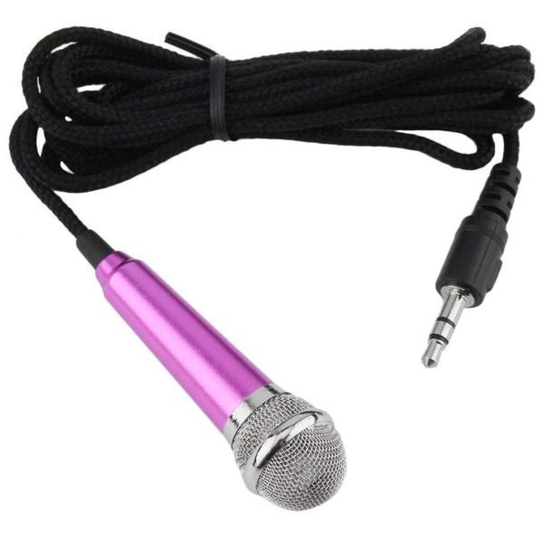 

microphones mini microphone aluminium alloy portable 3.5mm stereo braided ktv karaoke wired for cell phone lappc