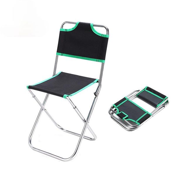 

outdoor folding chair camping hiking fishing travel foldable beach with backrest load-bearing 100kg barbecue stool accessories