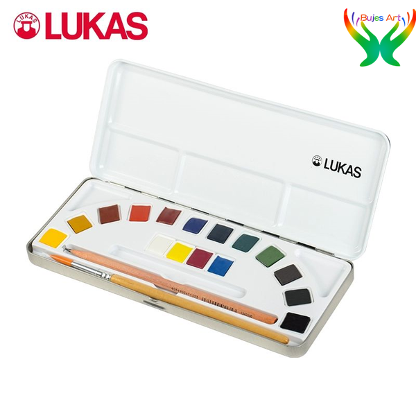 

gift sets german lukas solid watercolor pigment set 12 / 16 color iron box professional beginner port