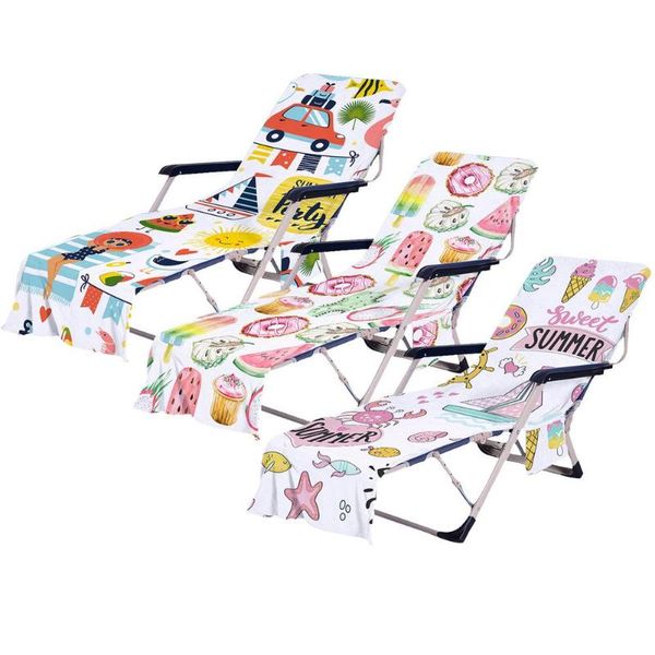 

pool & accessories quick drying beach towel chair cover microfiber chaise lounge with side pockets for sun lounger el garden