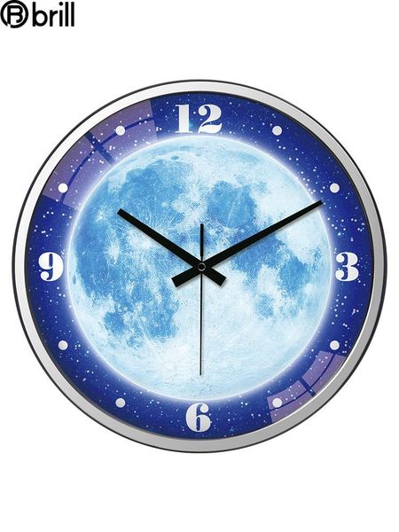 

large luminous wall clocks personality silent glow living room clock quiet strong night light digital 50