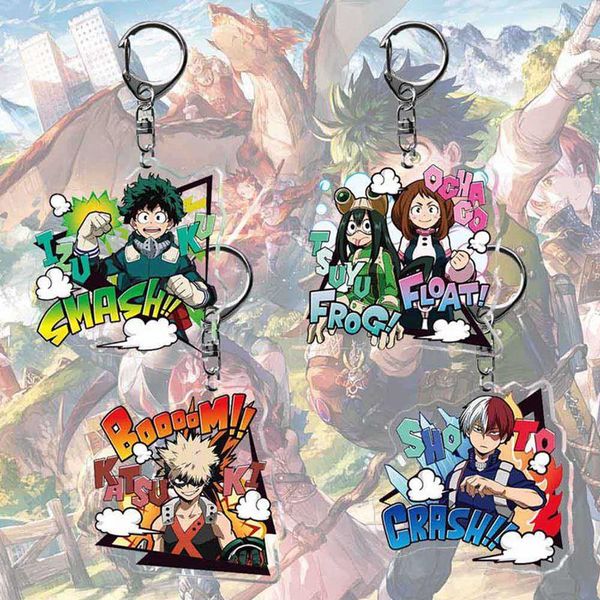 

keychains 2021 anime my hero academia boku no keychain acrylic keyring key chain pendants, Silver