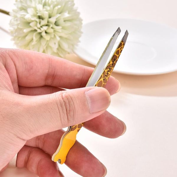 

eyebrow tools & stencils 1pcs stainless steel tweezers beard clip clamp cute random animal shapes pincet eyelash tongs hair removal makeup