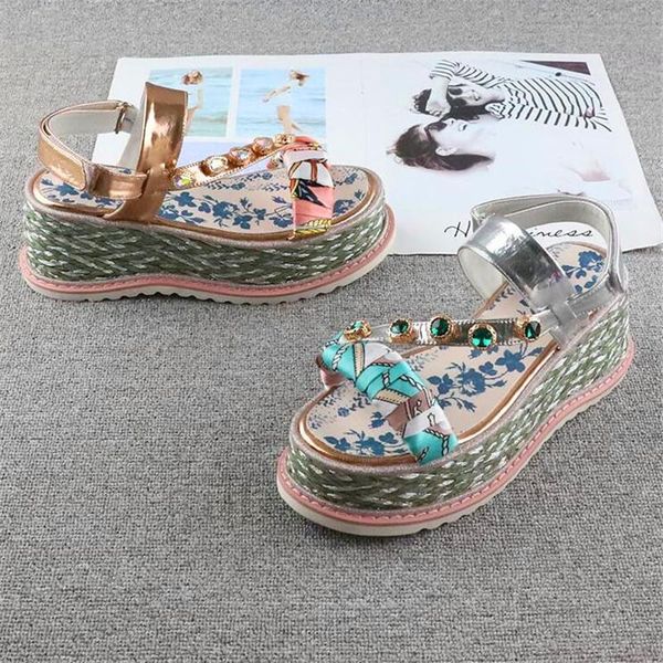 

women's shoes summer leather 7cm thick bottom increased open toe sandals, Black