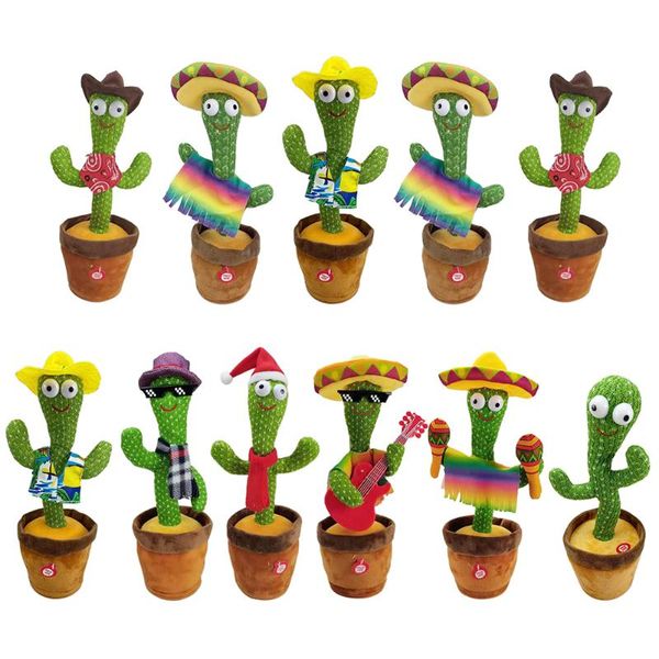 

decorative objects & figurines dancing cactus electron plush toy soft doll babies that can sing and dance voice interactive bled stark for k
