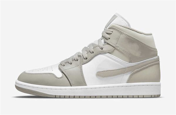 

jumpman 1 mid linen basketball shoes gray white mens i outdoor sports sneakers ship with shoebox size eu36-46