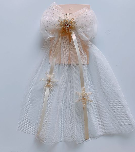 

new childrens headdress wedding dress small flower girl big press clip, Golden;white