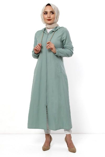 

women's jackets hooded hijab cap tsd1095 mint, Black;brown