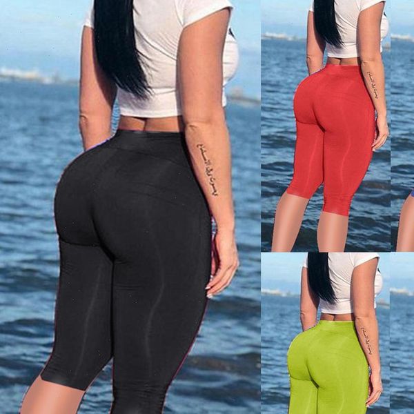 

high waist women leggings seamless cropped trousers leggins sport fitness running pants gym, Black