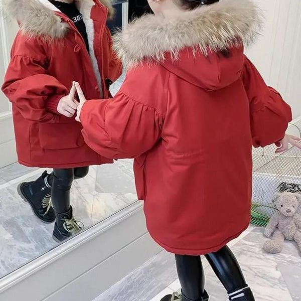 

down coat winter jacket girls kids thickness cotton-padded children 2021wt042, Blue;gray
