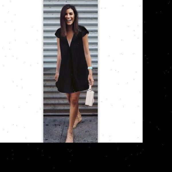 

vintage summer loose deep womens dress v neck chiffon shirt short sleeve soft solid casual, Black;gray