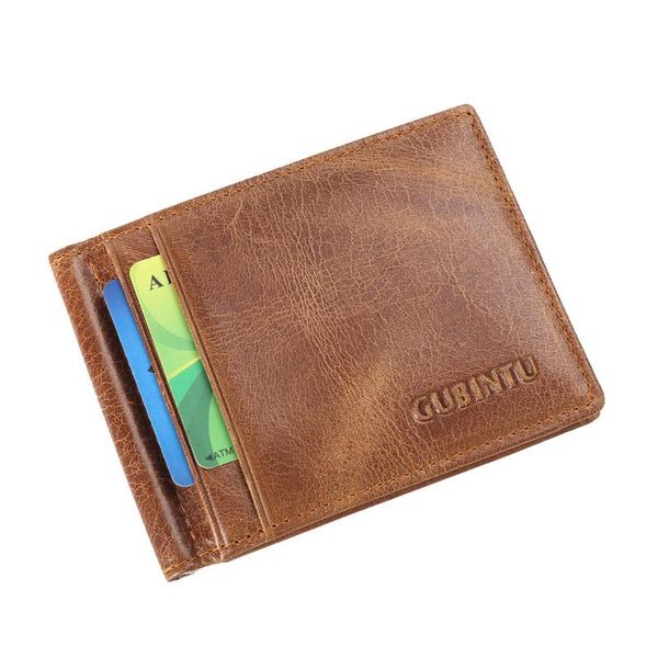 

wallets genuine leather wallet cover men women's antimagnetic retro us dollar rfid, Red;black