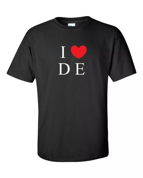 

i heart love de shirt delaware the diamond state black white red t-shirt, White;black