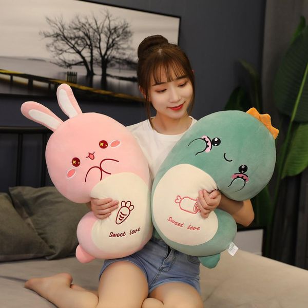 

4580cm huggable animal plush toy stuffed bunny dinosaur chick cattle cat pillow sleeping friend decor plushie