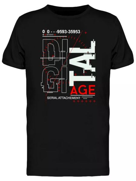 

digital age slogan graphic men's tee -image by shutterstock, White;black