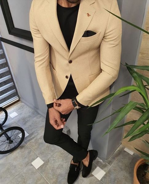 

men's suits & blazers i've got two buttons down hombre suit thin male wedding prom s tuxedo blazers jacket and pants orhu, White;black