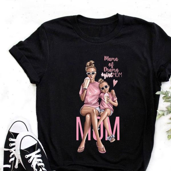 

super mom mothers love print womens t shirts black summer harajuku mama fashion tee, White