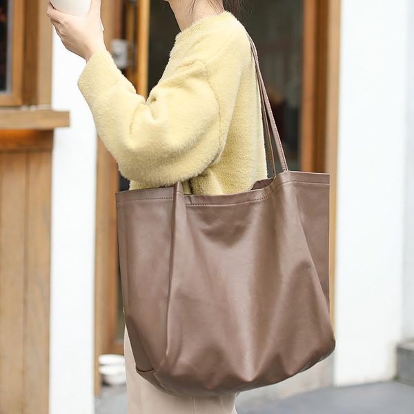 

evening bags simple pu leather tote for women 2021 casual large ladies shoulder messenger female solid luxury handbags purse sac