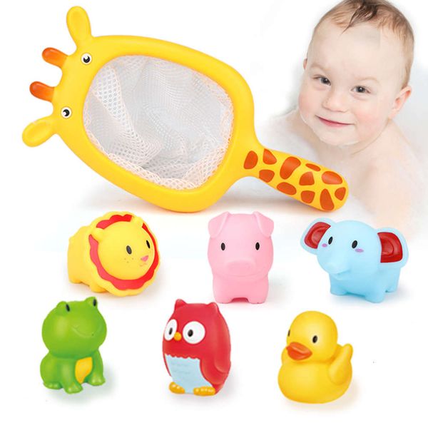 

deer fish water 7-piece toy set spray kneading call children bath enamel baby toys