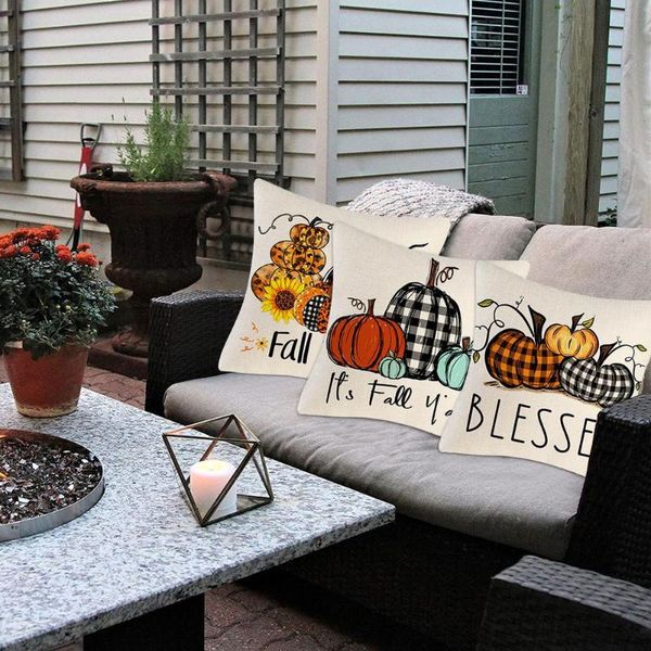 

pillow case 4pcs fall exquisite pumpkin printed pillowcase thanksgiving cover comfortable sofa throw for home decoration
