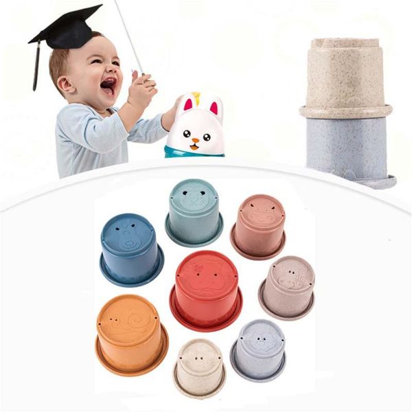 

dhl baby stacking cup toys interesting early educational bath stack tower gift