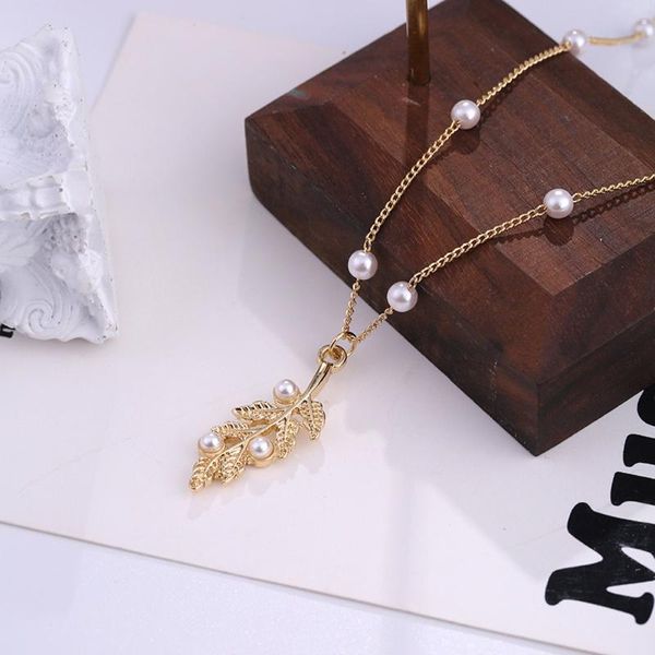 

chains 2021 style simple fashion personality creative design leaves pendant necklace women fine jewelry gifts, Silver