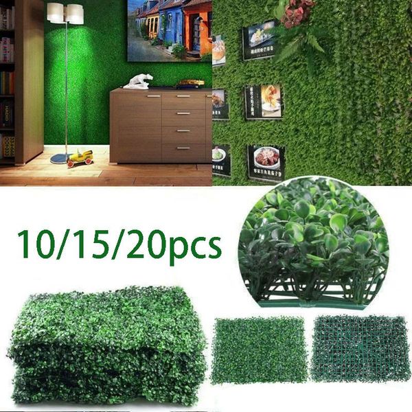 

10/15/20pcs boxwood panels hedge set uv protected privacy screen faux for outdoor, indoor, fence, garden decorative flowers & wreaths