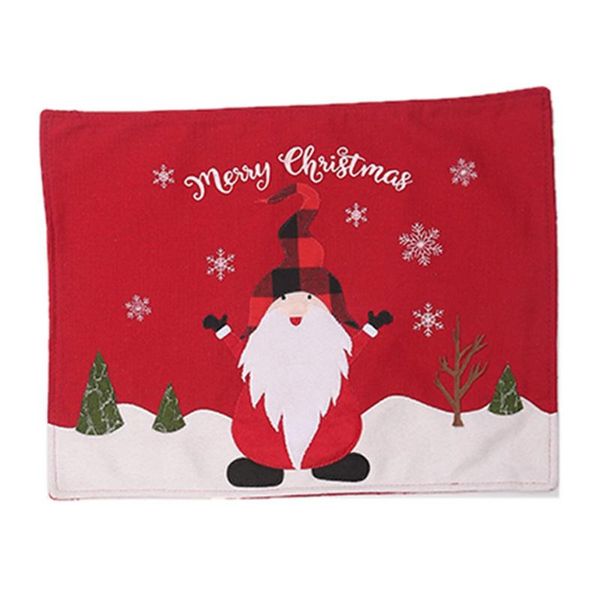 

mats & pads cartoon faceless old man letter plaid table mat christmas home decoration holiday atmosphere supplies