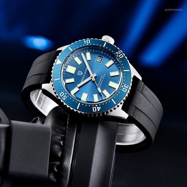 

luxury sapphire glass automatic watches brand stainless steel men's waterproof watch relogio masculino wristwatches, Slivery;brown