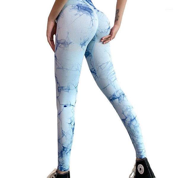 

yoga outfit seamless leggings women tie dye sports pants high waisted joggers gym push up tights