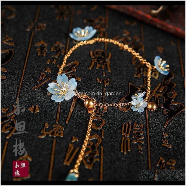 Altri bracciali Gioielli Drop Delivery 2021 Acacia House Antico Hanfu Pezzo Termorestringibile Fiore di ciliegio Bracciale Lolita fatto a mano Bkst4