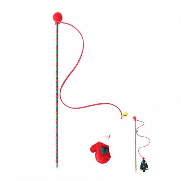

cat toys user-friendly durable cats teaser rod toy with bell pet accessories