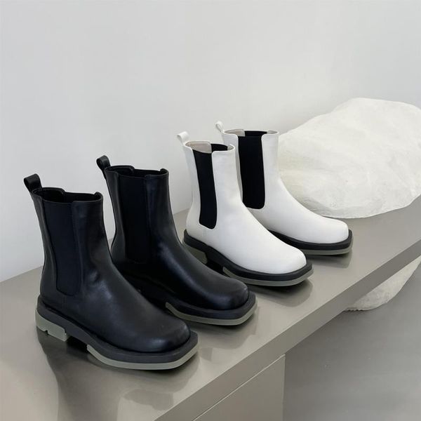 

boots women's leather shoes rubber low fabric pu rome hoof heels basic, Black