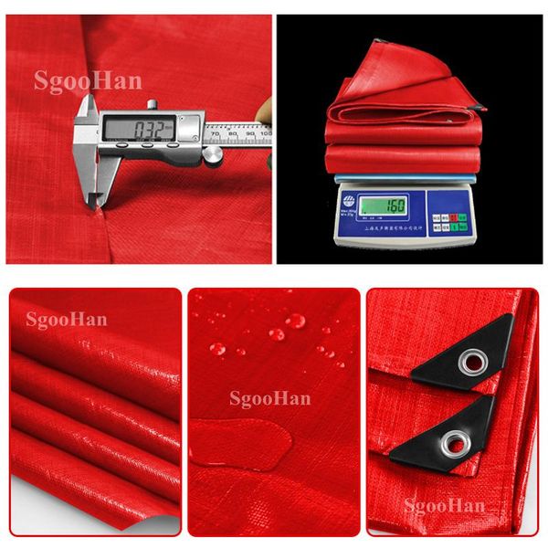 

shade custom size red pe rainproof cloth tarpaulin outdoor awning sun sail