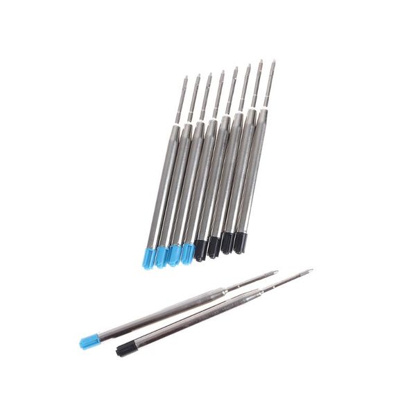 

refills 10pcs fine cross style blue/black ink 0.5mm medium nib ballpoint pen office school supplies signature pens, Black;red