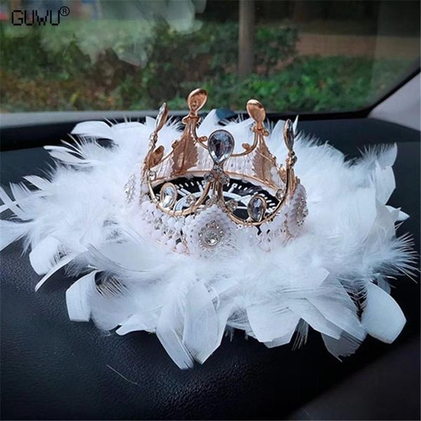 

interior decorations car ornament bling rhinestone crown feather dashboard decoration crystal anti slip mat for women auto accessories