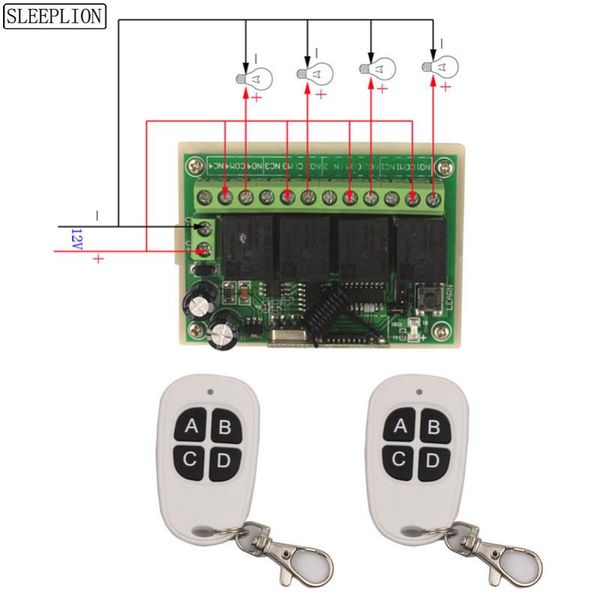 

smart home control sleeplion 12v 4ch wireless remote system tele on off 1/2/3 transmitter 1 receiver universal gate