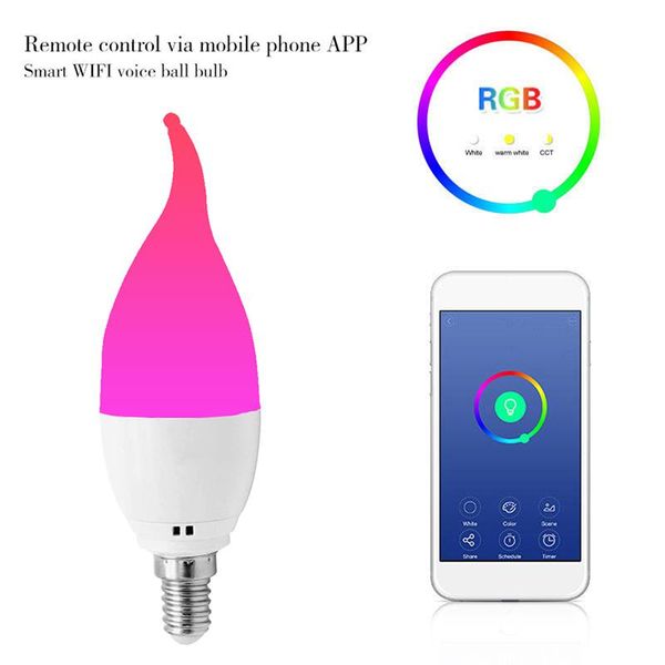 

bulbs led bulb wifi control bedroom durable light lamp rgbw 6w smart bar decoration wireless e27 for google home party