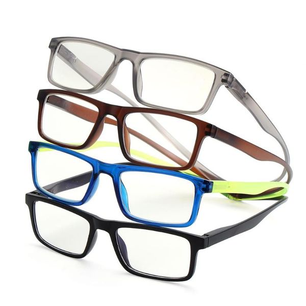 

sunglasses portable blue light blocking reading glasses magnetic hanging neck rectangle frame men women computer read eyewear, White;black