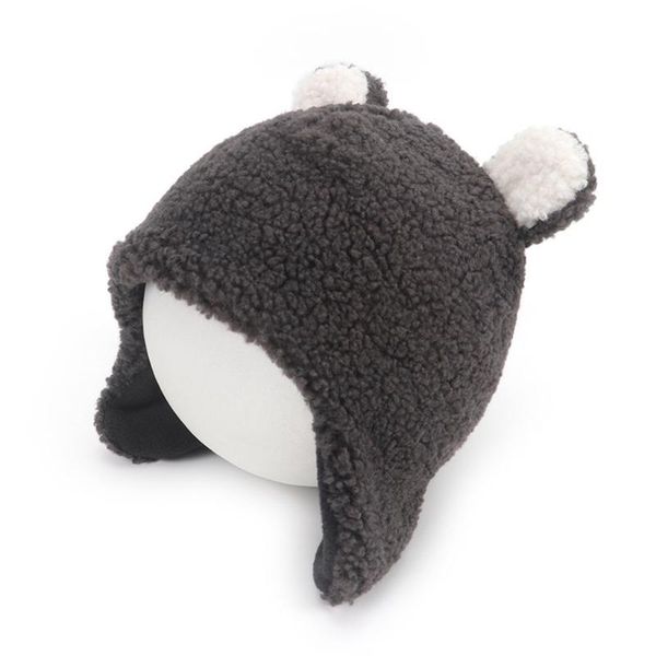 

caps & hats baby cute bear ears earflap hat winter warm plush cap beanie toddler infant boys girls gifts, Yellow