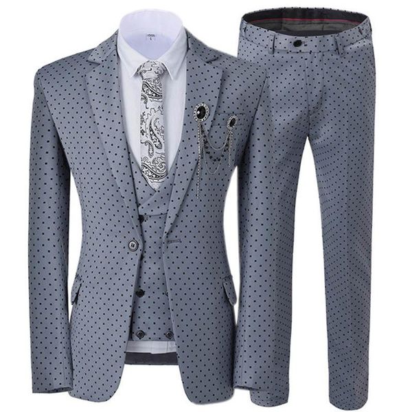 

men's suits & blazers men 3-piece little bit lapel double breasted for wedding slim fit business casual blazer+vest+pants (no tie) 2021, White;black
