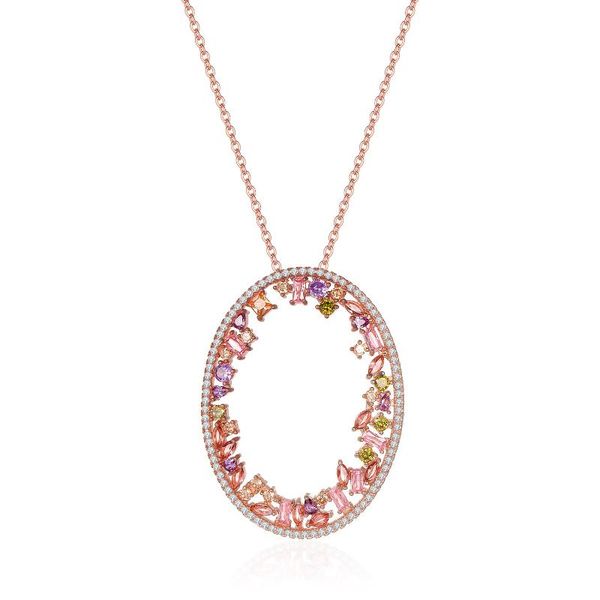 

charms guoguo shiny fashion exquisite oval crystal handmade lightweight elegant rose gold plated necklace jewelry gift for women girls, Bronze;silver