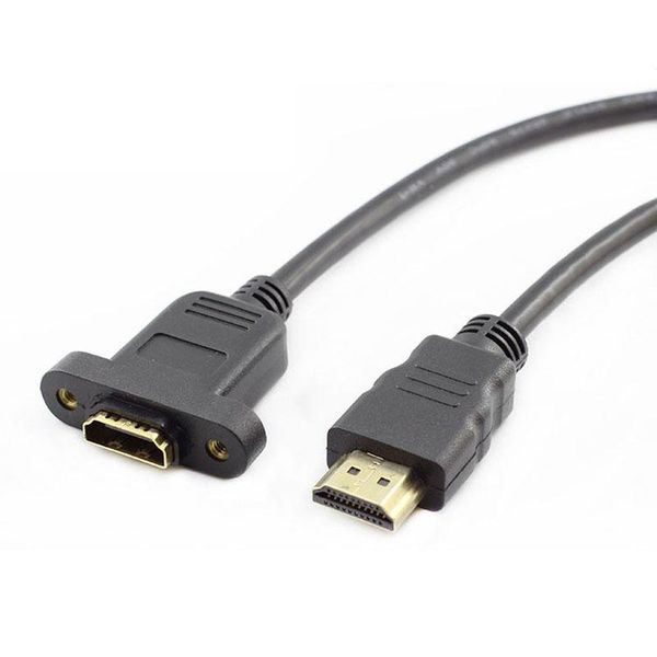 

audio cables & connectors gold plated extension cable male to female with screw panel mount v1.4 1080p for psp hdtv 30cm 50cm 1m 1.5m