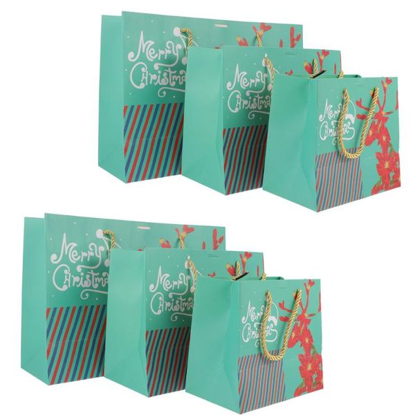 

gift wrap 6pcs paper gifts packing bags christmas storage boxes (assorted color)