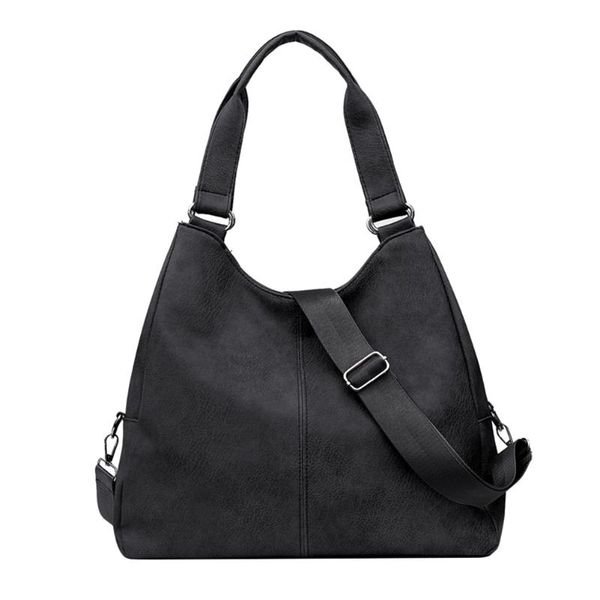 

vintage women pure color crossbody bags pu leather shoulder bag casual all-matchÂ ladies large capacity handbag tote