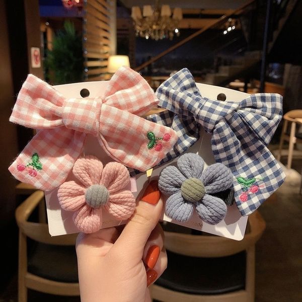 

mci autumn and winter east gate bow little tu butterflybutterfly butterflydaisy knitting christmas rabbit ear two piece hair accessories se, Slivery;white