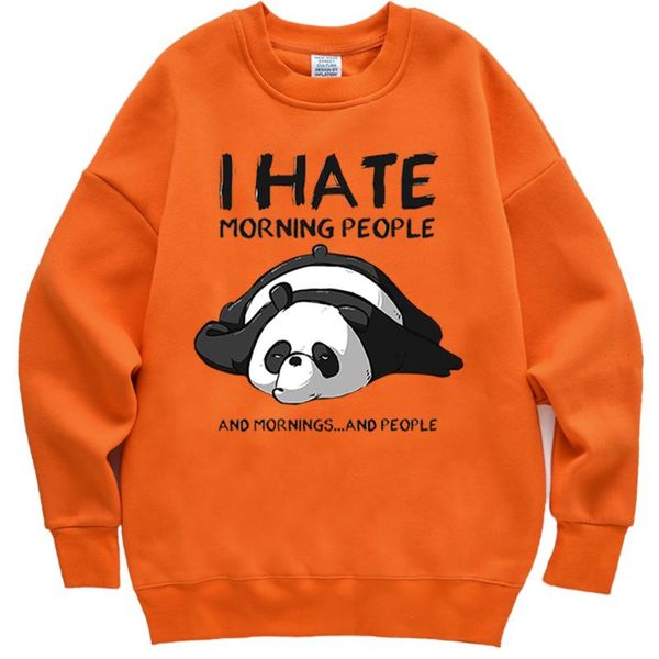 

women's hoodies & sweatshirts panda sleeps pattern costumes womens streetwear cartoon fleece clothing casual o-neck sweatshirt loose fe, Black